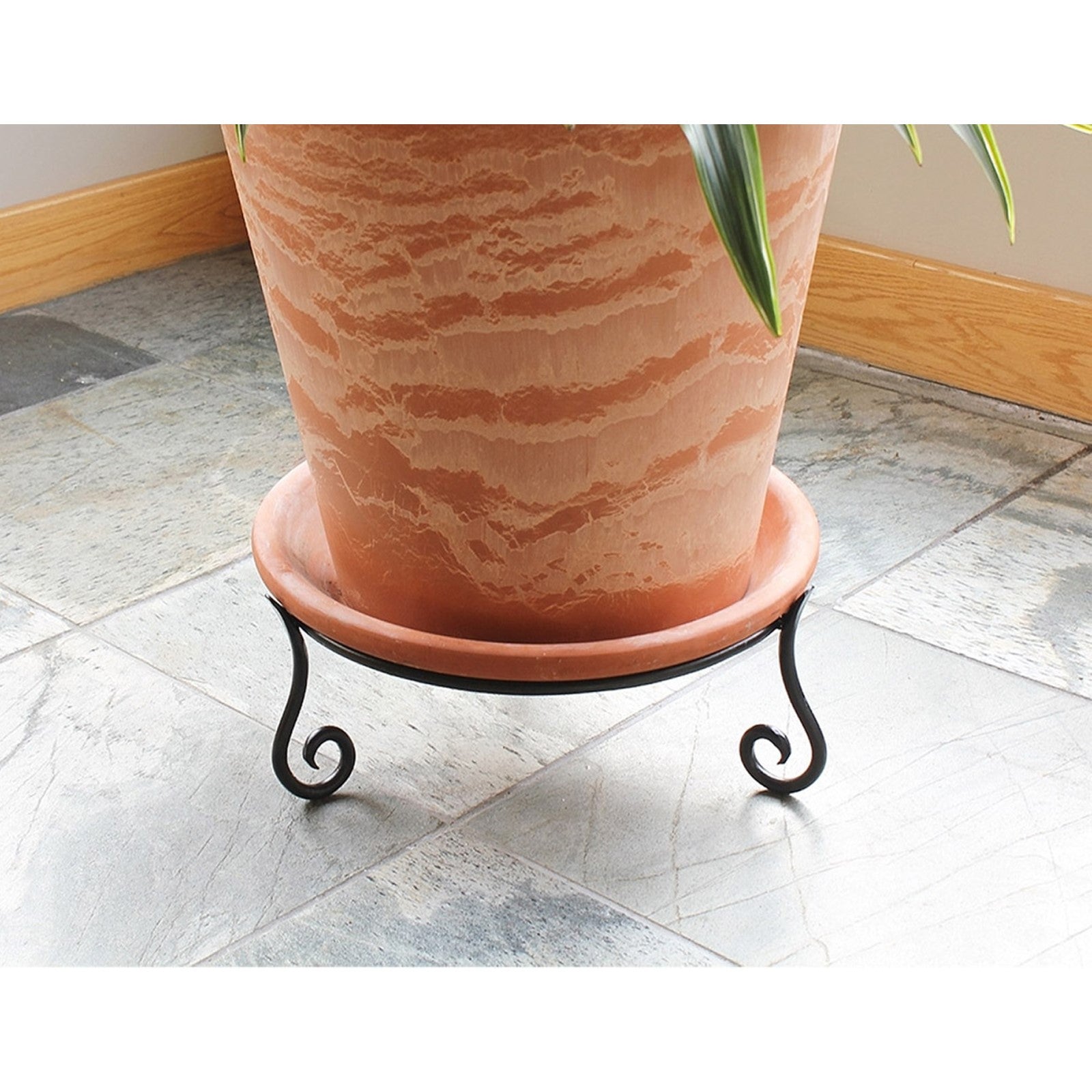 ACHLA Short Stand II 6in Tall Plant Stand | Black Wrought Iron Powdercoat | Patio & Garden Planter Pedestal | 15 x 15 x 6 in | Model GBS-25