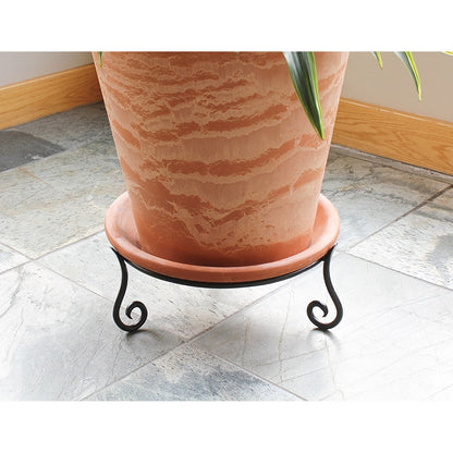 ACHLA Short Stand II 6in Tall Plant Stand | Black Wrought Iron Powdercoat | Patio & Garden Planter Pedestal | 15 x 15 x 6 in | Model GBS-25