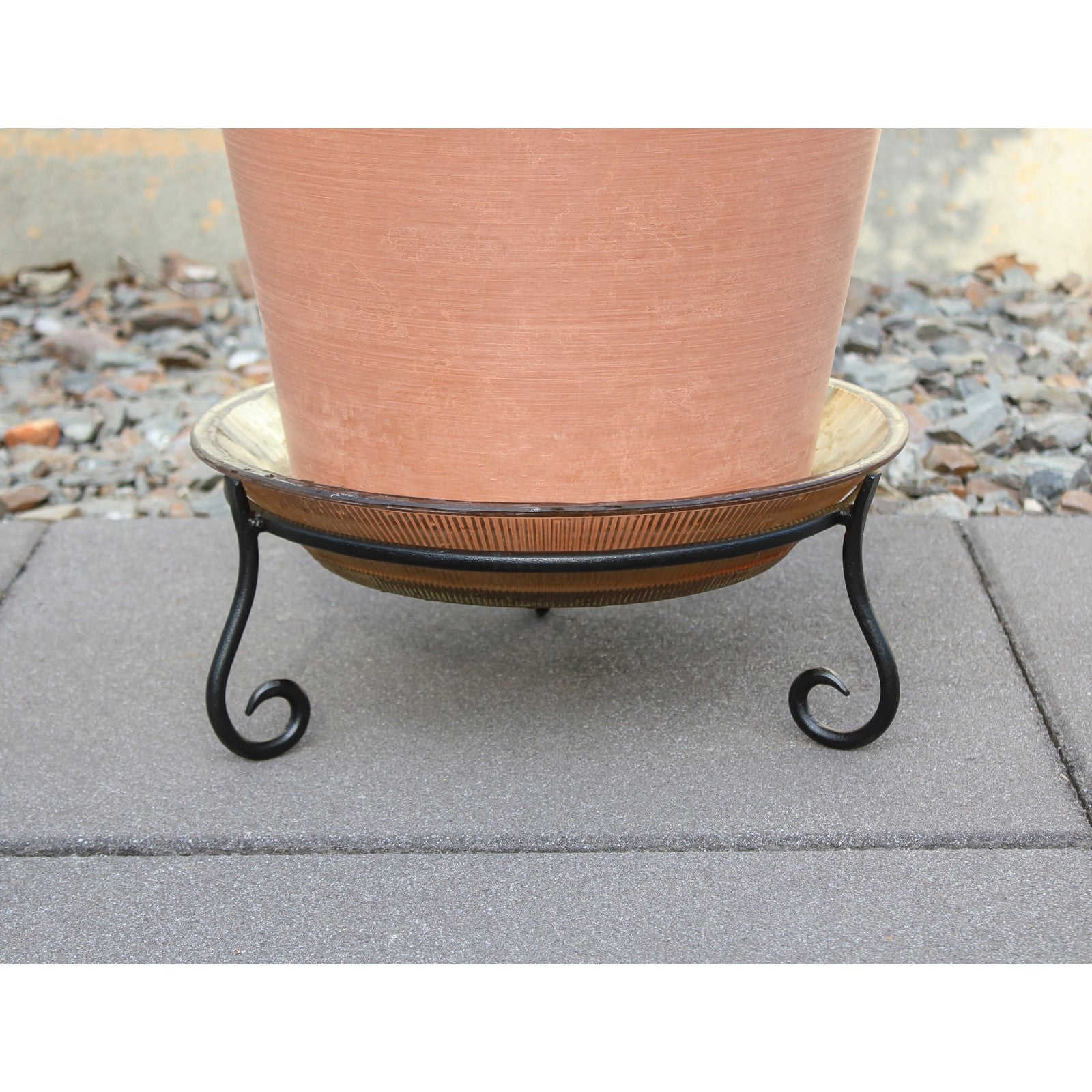 ACHLA Short Stand II 6in Tall Plant Stand | Black Wrought Iron Powdercoat | Patio & Garden Planter Pedestal | 15 x 15 x 6 in | Model GBS-25