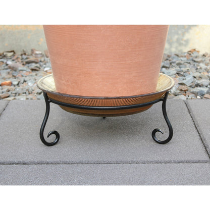 ACHLA Short Stand II 6in Tall Plant Stand | Black Wrought Iron Powdercoat | Patio & Garden Planter Pedestal | 15 x 15 x 6 in | Model GBS-25