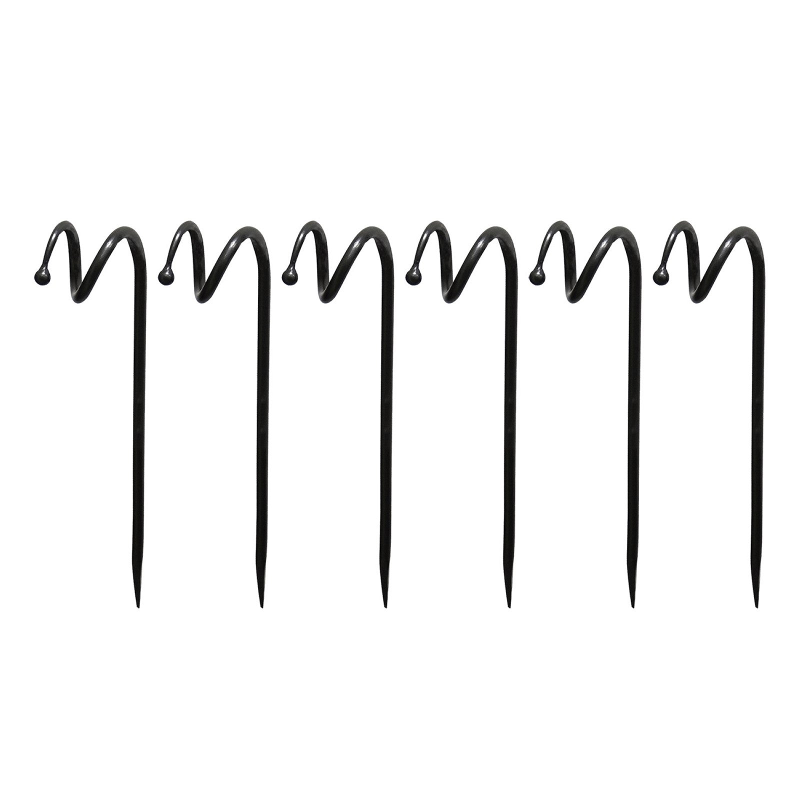ACHLA Ball End Hose Guard 6-Pack | Wrought Iron Graphite Powdercoat | Garden Bed & Pathway Guide | 14 in H | Model HG-01-6