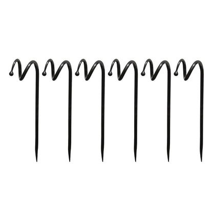 ACHLA Ball End Hose Guard 6-Pack | Wrought Iron Graphite Powdercoat | Garden Bed & Pathway Guide | 14 in H | Model HG-01-6