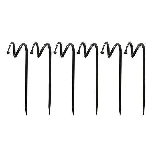 ACHLA Ball End Hose Guard 6-Pack | Wrought Iron Graphite Powdercoat | Garden Bed & Pathway Guide | 14 in H | Model HG-01-6