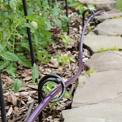 ACHLA Ball End Hose Guard 6-Pack | Wrought Iron Graphite Powdercoat | Garden Bed & Pathway Guide | 14 in H | Model HG-01-6