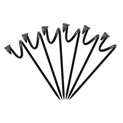 ACHLA Leaf End Hose Guard 6-Pack | Wrought Iron Graphite Powdercoat | Garden Bed & Pathway Guide | 14 in H | Model HG-02-6