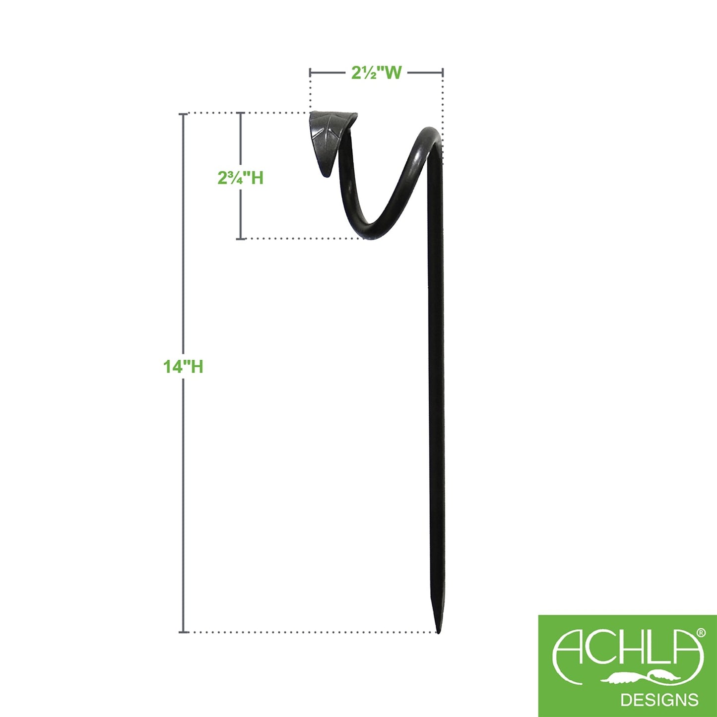 ACHLA Leaf End Hose Guard 6-Pack | Wrought Iron Graphite Powdercoat | Garden Bed & Pathway Guide | 14 in H | Model HG-02-6