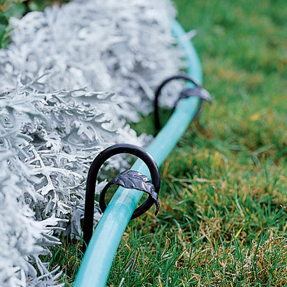ACHLA Leaf End Hose Guard 6-Pack | Wrought Iron Graphite Powdercoat | Garden Bed & Pathway Guide | 14 in H | Model HG-02-6