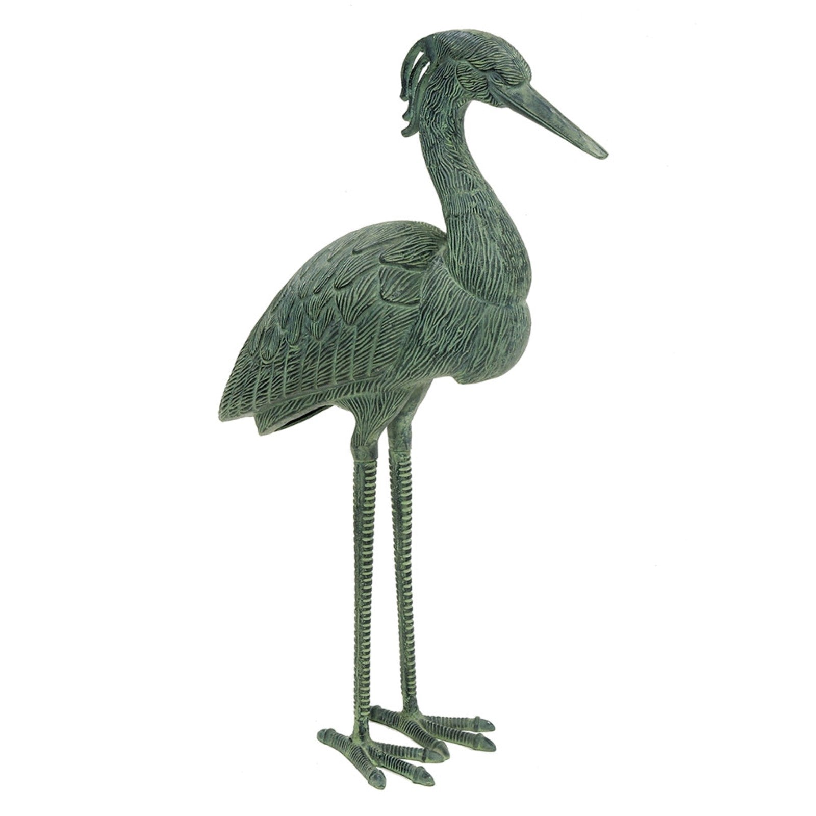 ACHLA Stately Blue Heron 31.5in Cast Aluminum Garden Ornament | Blue/Grey Verdi Finish | Patio & Garden Accent | 13 x 10 x 31.5 in | Model HSB-01