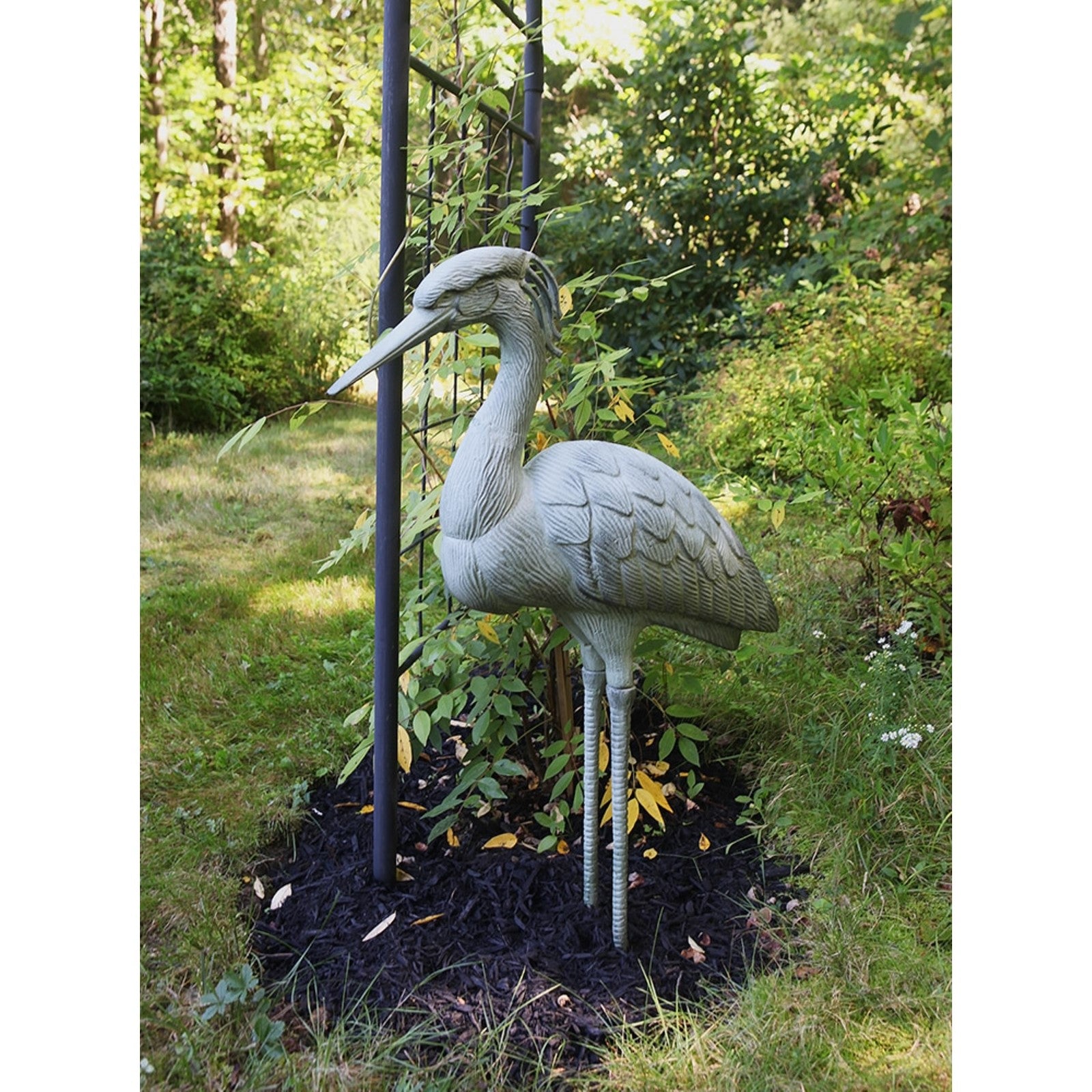 ACHLA Stately Blue Heron 31.5in Cast Aluminum Garden Ornament | Blue/Grey Verdi Finish | Patio & Garden Accent | 13 x 10 x 31.5 in | Model HSB-01