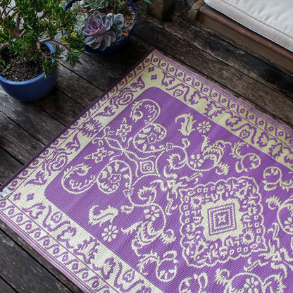 ACHLA Tracery 4 x 6 ft Floor Mat | Woven Polypropylene Violet | Indoor & Outdoor Entryway & Kitchen | 48 x 72 x 0.25 in | Model K-00970