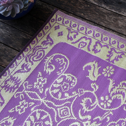 ACHLA Tracery 4 x 6 ft Floor Mat | Woven Polypropylene Violet | Indoor & Outdoor Entryway & Kitchen | 48 x 72 x 0.25 in | Model K-00970