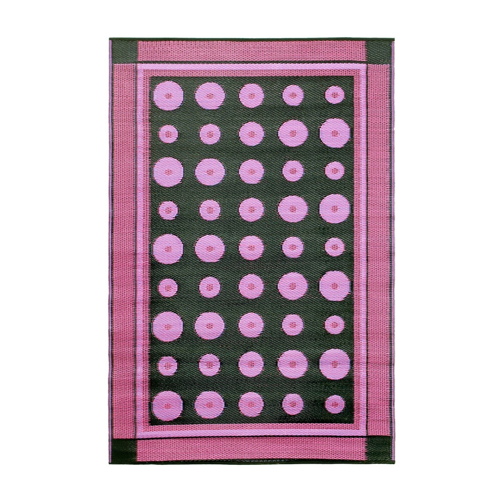 ACHLA Dots 4 x 6 ft Floor Mat | Woven Polypropylene Berry | Indoor & Outdoor Entryway & Kitchen | 48 x 72 x 0.25 in | Model K-131