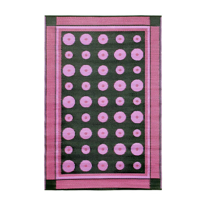 ACHLA Dots 4 x 6 ft Floor Mat | Woven Polypropylene Berry | Indoor & Outdoor Entryway & Kitchen | 48 x 72 x 0.25 in | Model K-131