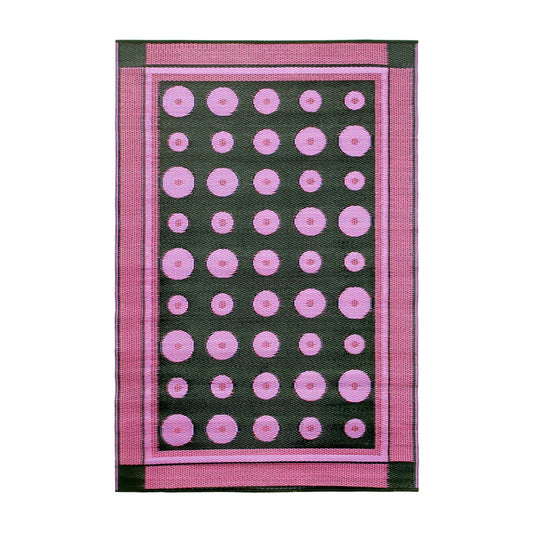 ACHLA Dots 4 x 6 ft Floor Mat | Woven Polypropylene Berry | Indoor & Outdoor Entryway & Kitchen | 48 x 72 x 0.25 in | Model K-131