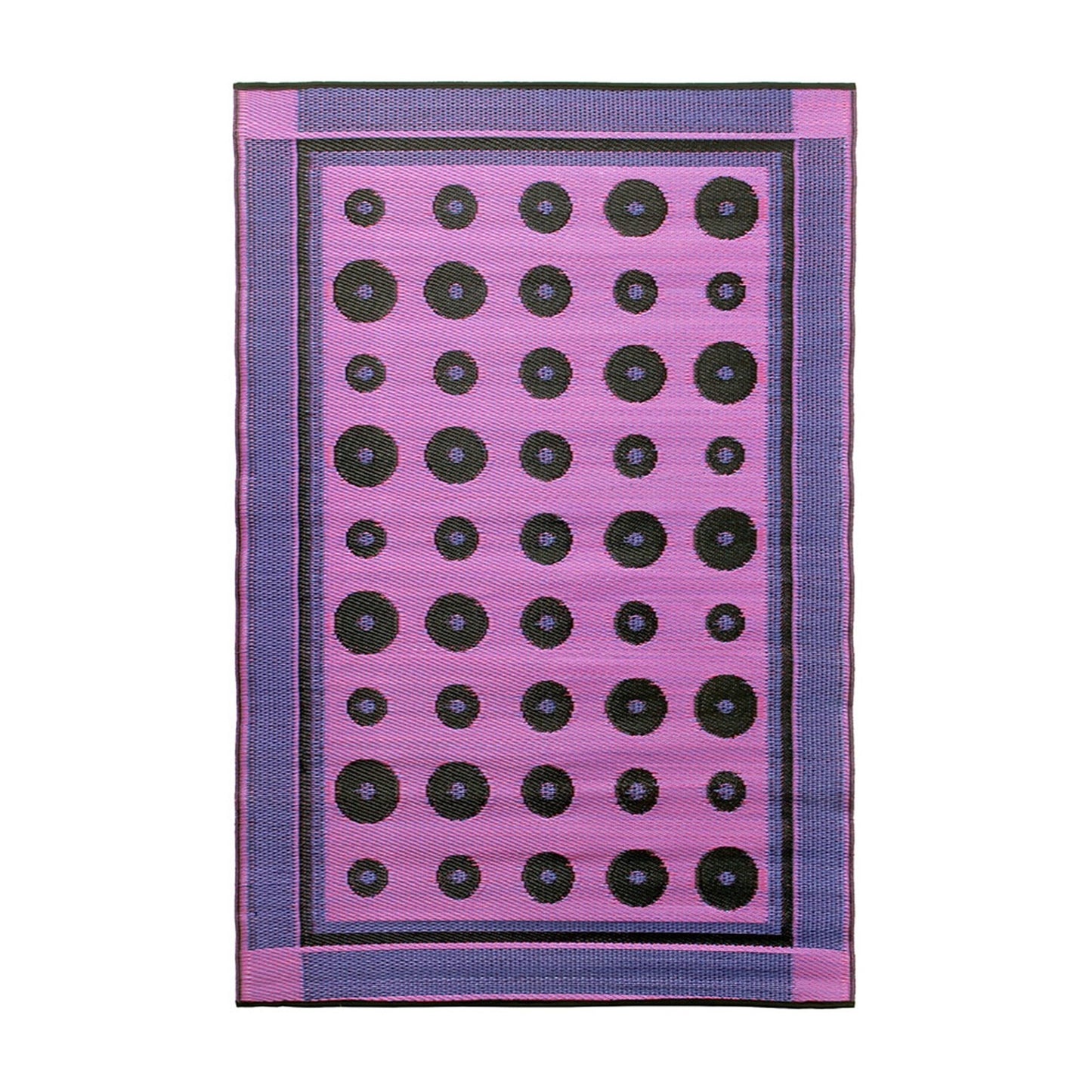 ACHLA Dots 4 x 6 ft Floor Mat | Woven Polypropylene Berry | Indoor & Outdoor Entryway & Kitchen | 48 x 72 x 0.25 in | Model K-131