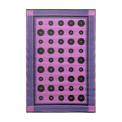 ACHLA Dots 4 x 6 ft Floor Mat | Woven Polypropylene Berry | Indoor & Outdoor Entryway & Kitchen | 48 x 72 x 0.25 in | Model K-131