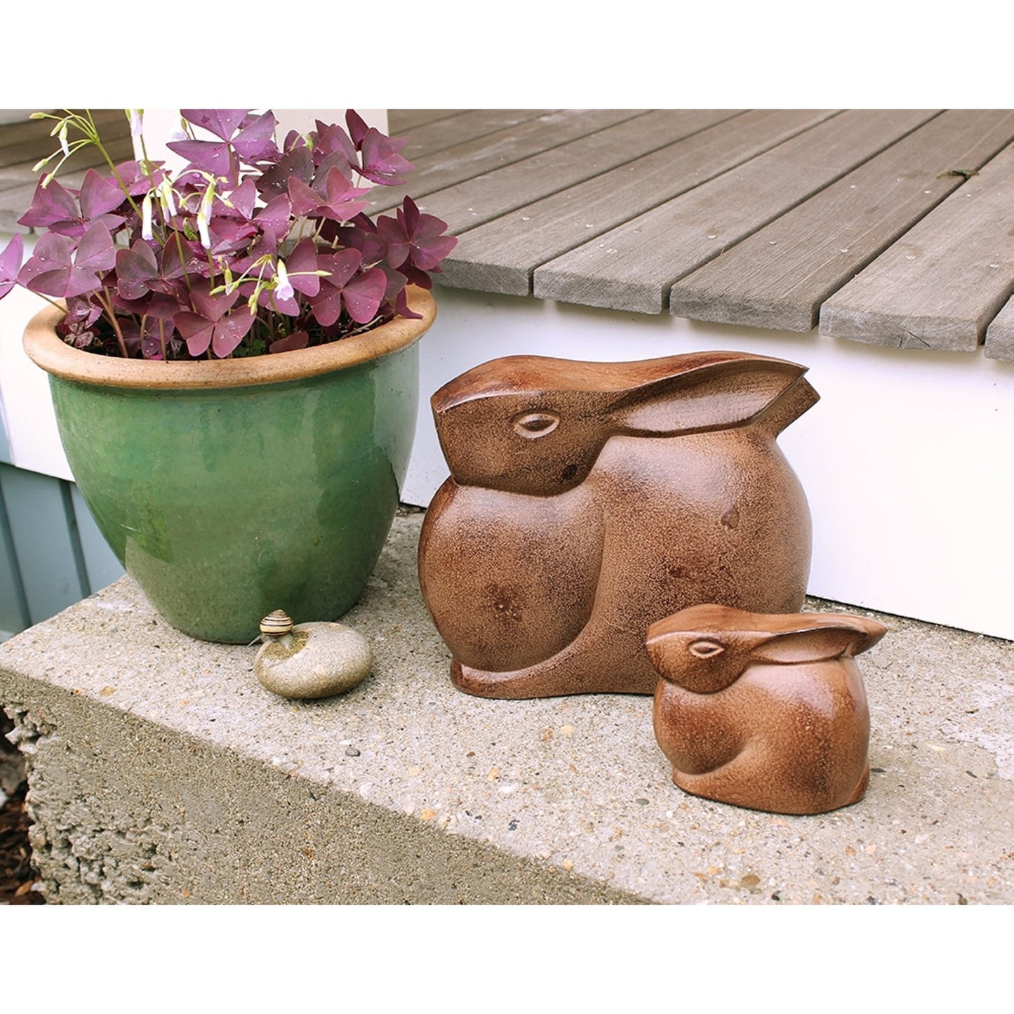 ACHLA Moon Bunny Large Aluminum Antique Bronze Garden Ornament | Outdoor & Patio Decor | 9.25 x 3.75 x 7 in | Model MNB-02