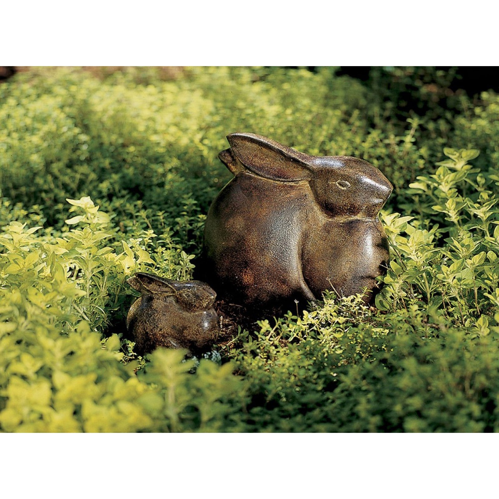 ACHLA Moon Bunny Large Aluminum Antique Bronze Garden Ornament | Outdoor & Patio Decor | 9.25 x 3.75 x 7 in | Model MNB-02