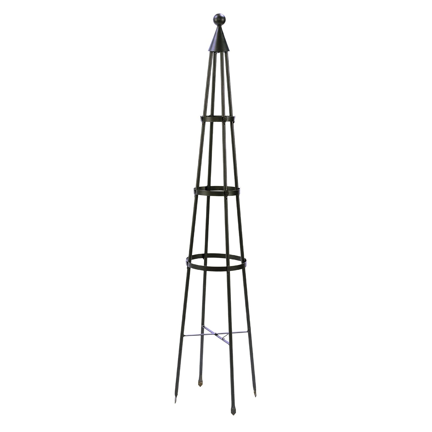 ACHLA Obelisk I 61in Garden Trellis | Wrought Iron Graphite Powder Coat | Outdoor Climbing Plant Support | 13 x 13 x 60 in | Model OBL-01
