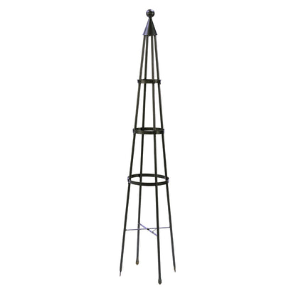 ACHLA Obelisk I 61in Garden Trellis | Wrought Iron Graphite Powder Coat | Outdoor Climbing Plant Support | 13 x 13 x 60 in | Model OBL-01