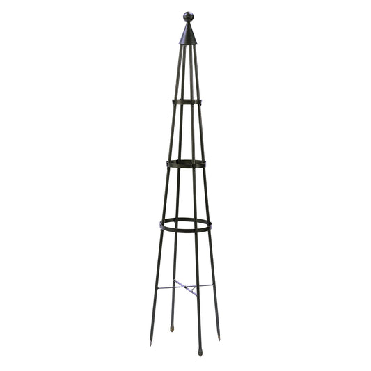 ACHLA Obelisk I 61in Garden Trellis | Wrought Iron Graphite Powder Coat | Outdoor Climbing Plant Support | 13 x 13 x 60 in | Model OBL-01