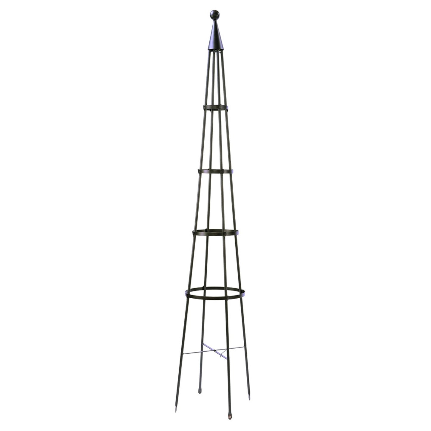 ACHLA Obelisk II 84in Garden Trellis | Wrought Iron Graphite Powder Coat | Outdoor Climbing Plant Support & Garden Decor | Model OBL-02