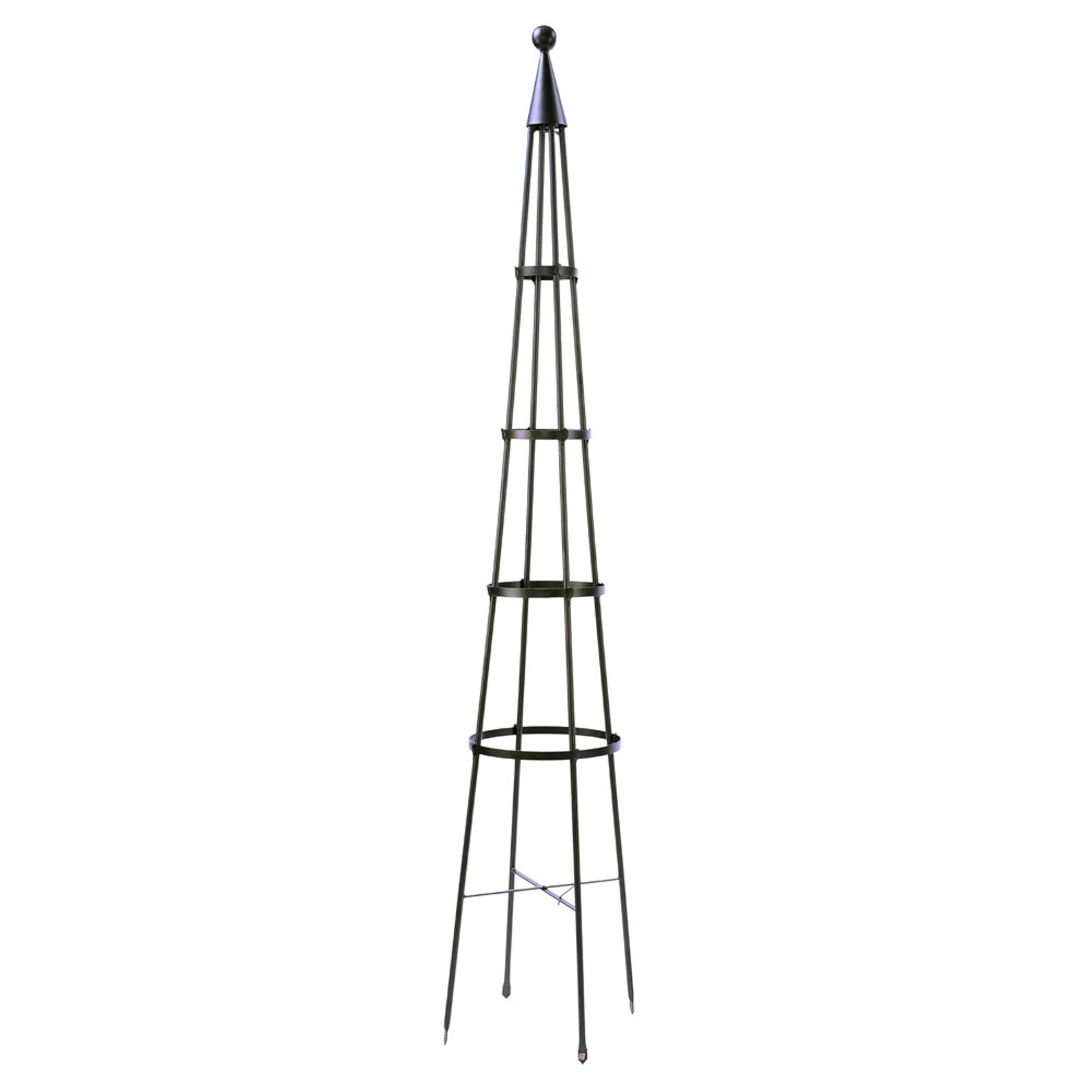 ACHLA Obelisk II 84in Garden Trellis | Wrought Iron Graphite Powder Coat | Outdoor Climbing Plant Support & Garden Decor | Model OBL-02