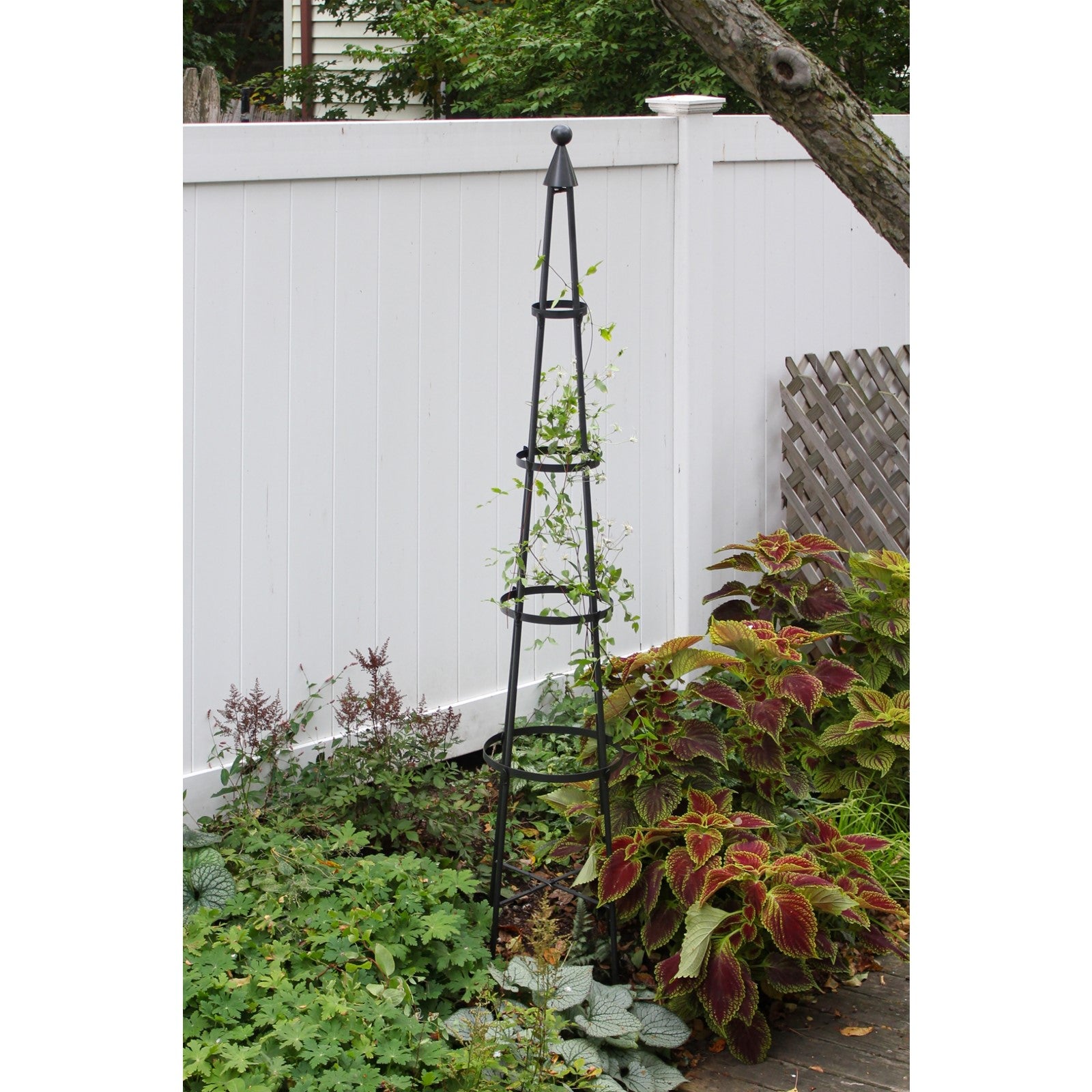 ACHLA Obelisk II 84in Garden Trellis | Wrought Iron Graphite Powder Coat | Outdoor Climbing Plant Support & Garden Decor | Model OBL-02