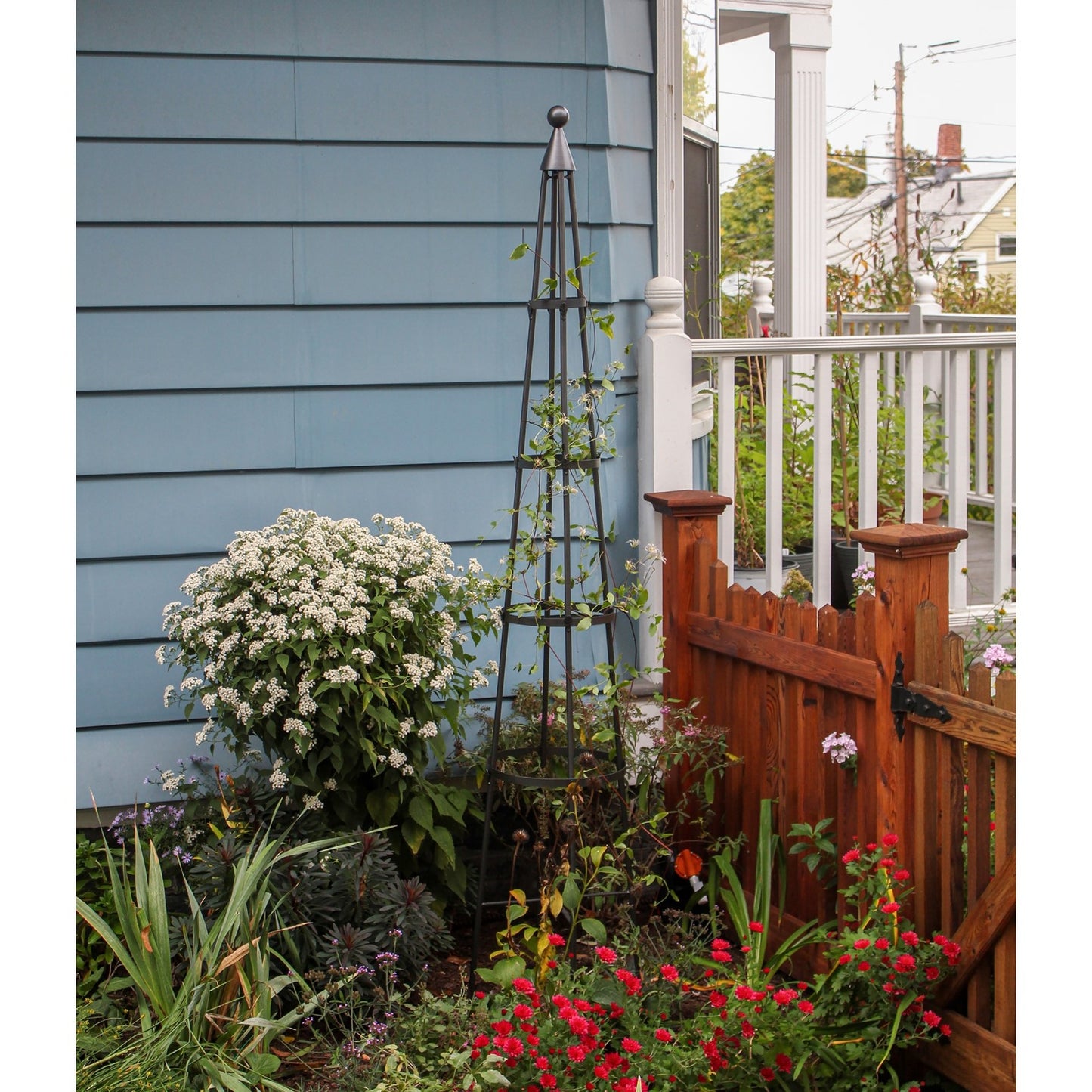 ACHLA Obelisk II 84in Garden Trellis | Wrought Iron Graphite Powder Coat | Outdoor Climbing Plant Support & Garden Decor | Model OBL-02