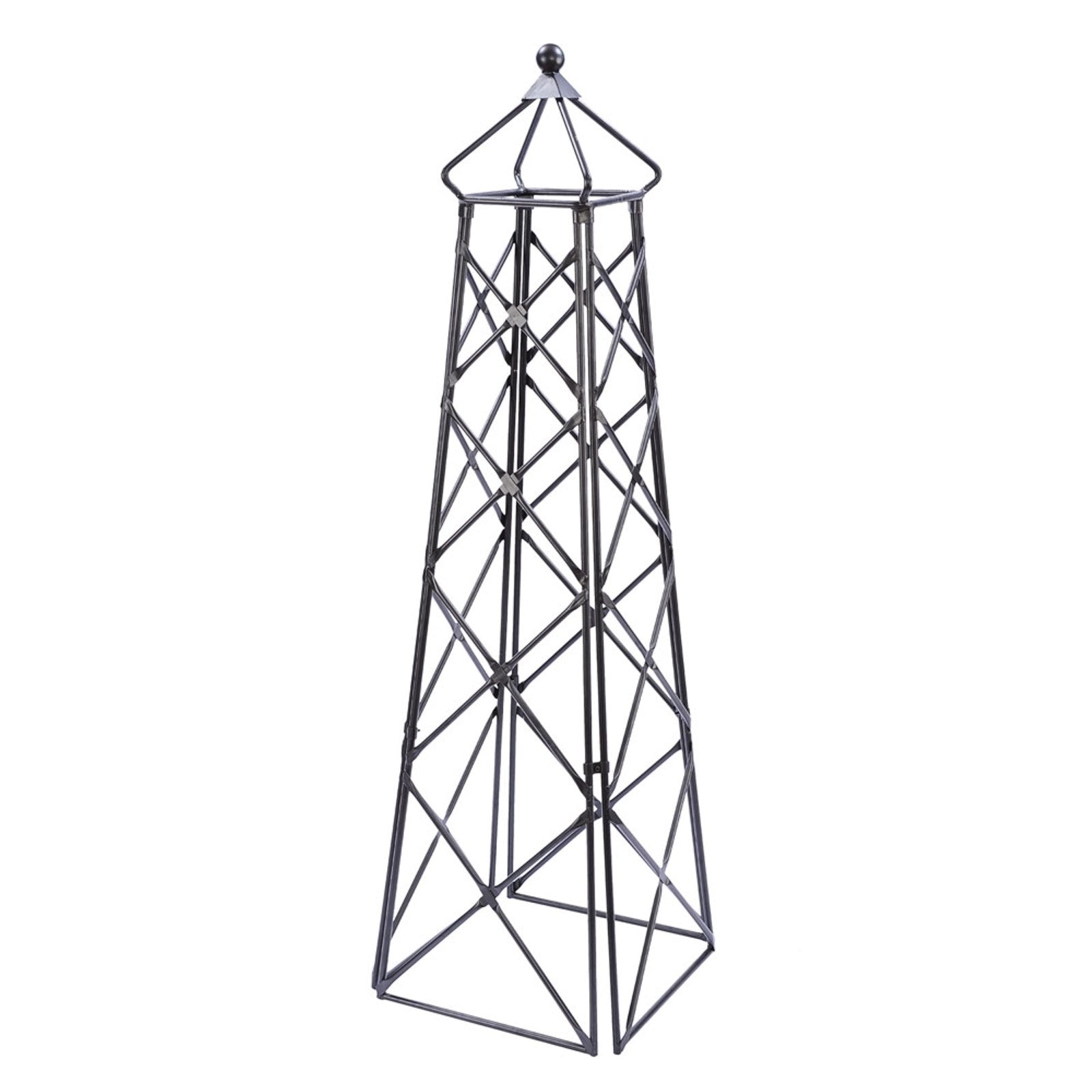 ACHLA Lattice Obelisk 67in Wrought Iron | Cottage Garden Graphite Powder Coat | Entryway & Garden Accent | 20 x 20 x 67 in | Model OBL-25