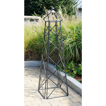 ACHLA Lattice Obelisk 67in Wrought Iron | Cottage Garden Graphite Powder Coat | Entryway & Garden Accent | 20 x 20 x 67 in | Model OBL-25