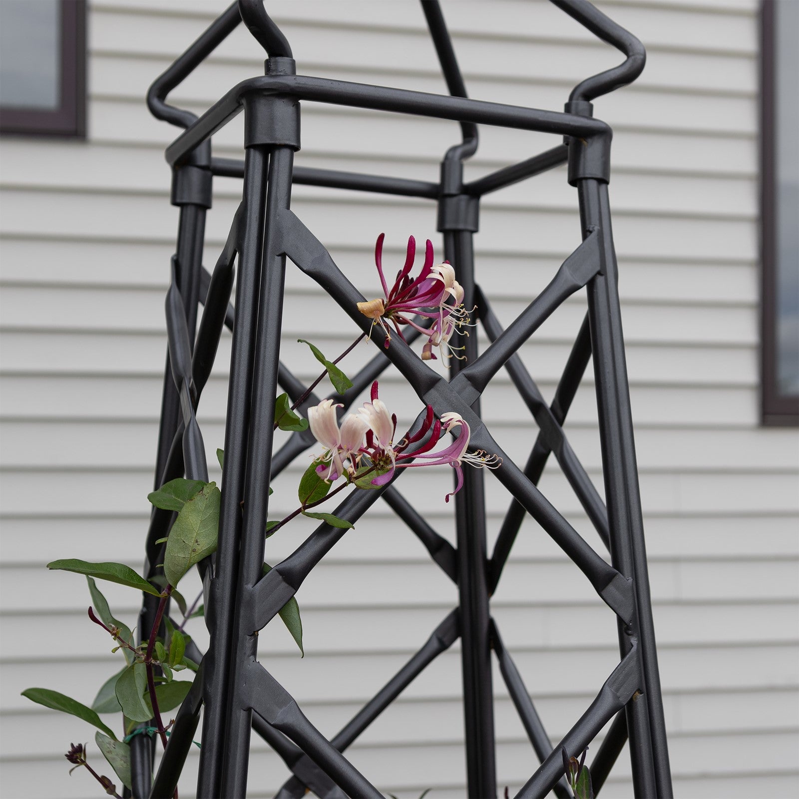 ACHLA Lattice Obelisk 67in Wrought Iron | Cottage Garden Graphite Powder Coat | Entryway & Garden Accent | 20 x 20 x 67 in | Model OBL-25