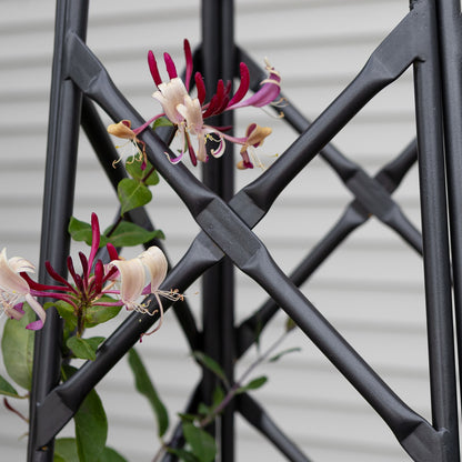 ACHLA Lattice Obelisk 67in Wrought Iron | Cottage Garden Graphite Powder Coat | Entryway & Garden Accent | 20 x 20 x 67 in | Model OBL-25