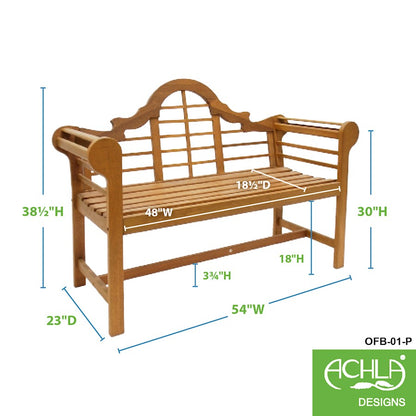 ACHLA Lutyens 4' Bench, Natural