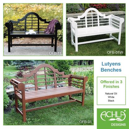 ACHLA Lutyens 4' Bench, Natural