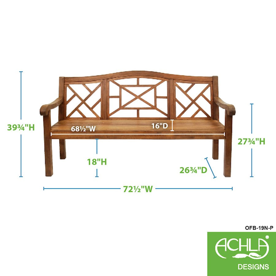ACHLA Carlton Bench, Natural Oil