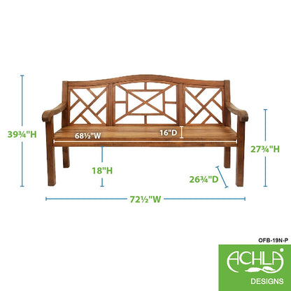 ACHLA Carlton Bench, Natural Oil