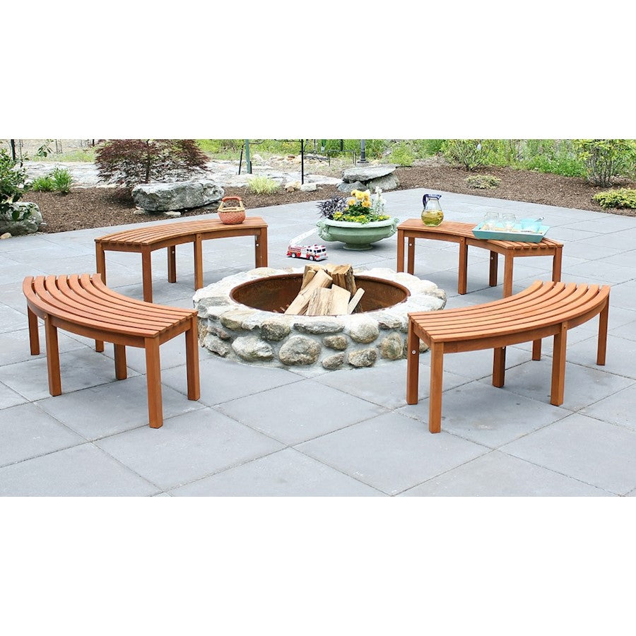 ACHLA Curved Backless Bench, Natural Oil