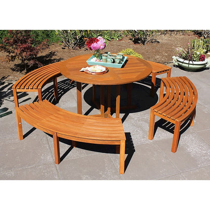 ACHLA Curved Backless Bench, Natural Oil