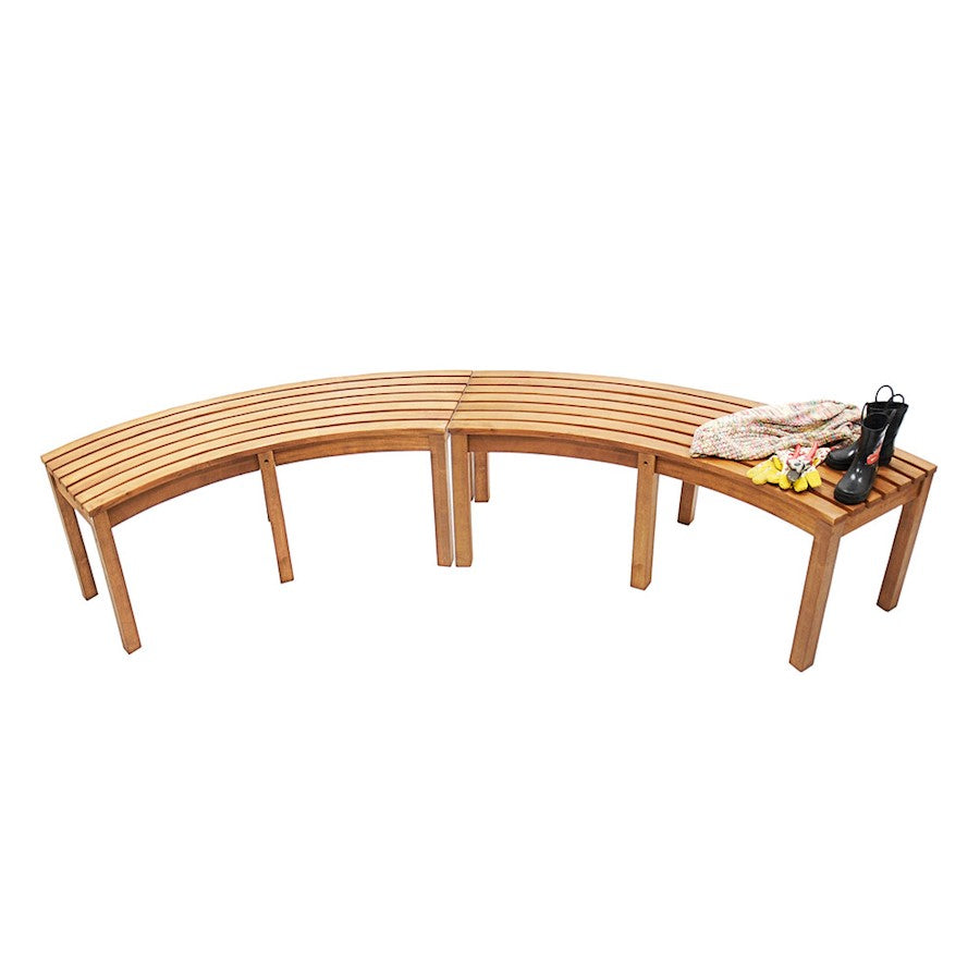 ACHLA Curved Backless Bench, Natural Oil