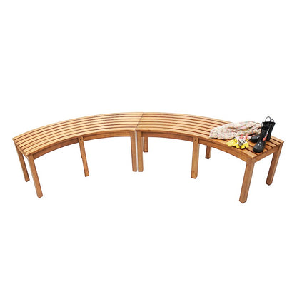 ACHLA Curved Backless Bench, Natural Oil