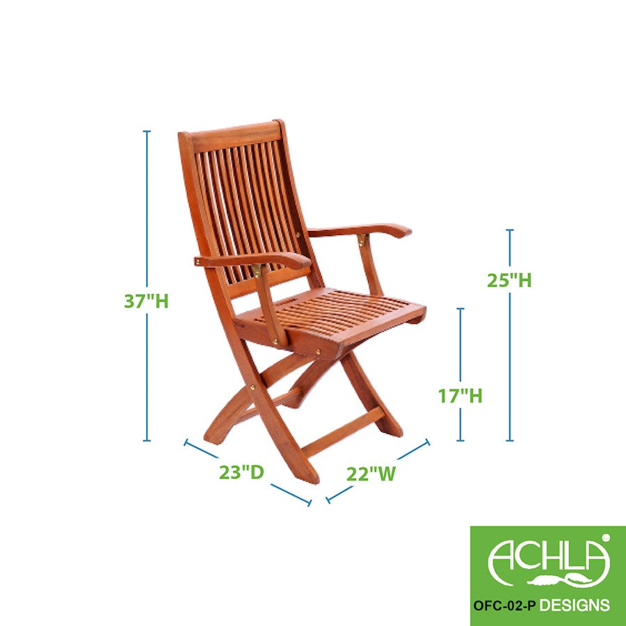 ACHLA Folding chair/arms, Natural Oil