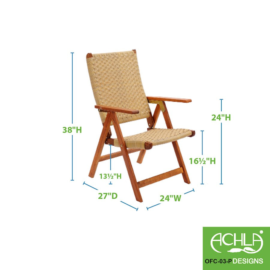 ACHLA Folding chair, Polyweave, Natural Oil