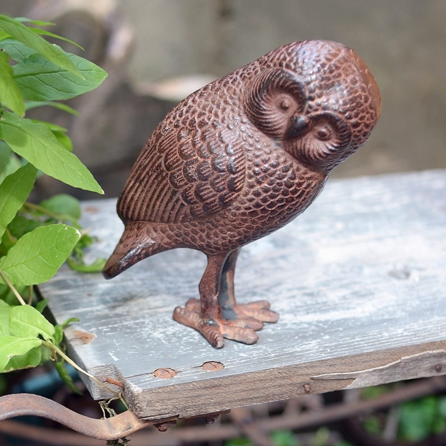 ACHLA Owl OWL-01 | Rustic Bronze Cast Aluminum Garden Ornament | Desk, Shelf & Garden Accent | 4 x 3.5 x 6.75 in | Model OWL-01