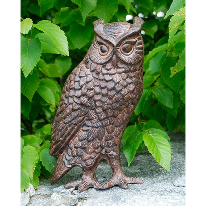 ACHLA Screech Owl | Cast Aluminum Rustic Bronze Garden Statue | Outdoor Patio & Garden Decor | 8 x 4 x 12.5 in | Model OWL-02