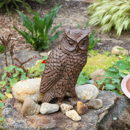 ACHLA Screech Owl | Cast Aluminum Rustic Bronze Garden Statue | Outdoor Patio & Garden Decor | 8 x 4 x 12.5 in | Model OWL-02