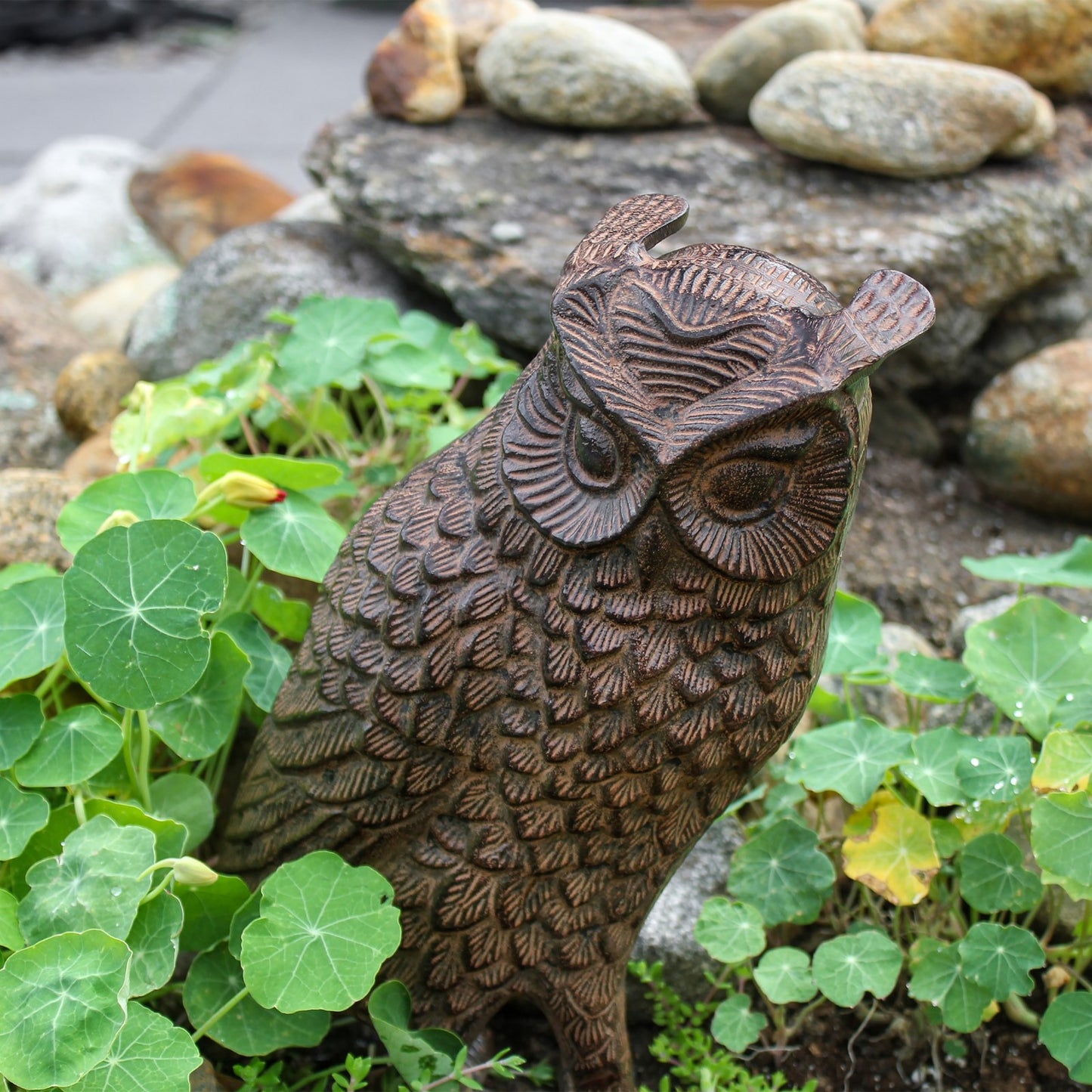 ACHLA Screech Owl | Cast Aluminum Rustic Bronze Garden Statue | Outdoor Patio & Garden Decor | 8 x 4 x 12.5 in | Model OWL-02