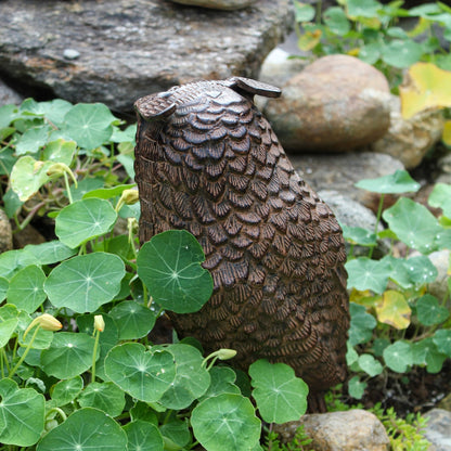 ACHLA Screech Owl | Cast Aluminum Rustic Bronze Garden Statue | Outdoor Patio & Garden Decor | 8 x 4 x 12.5 in | Model OWL-02