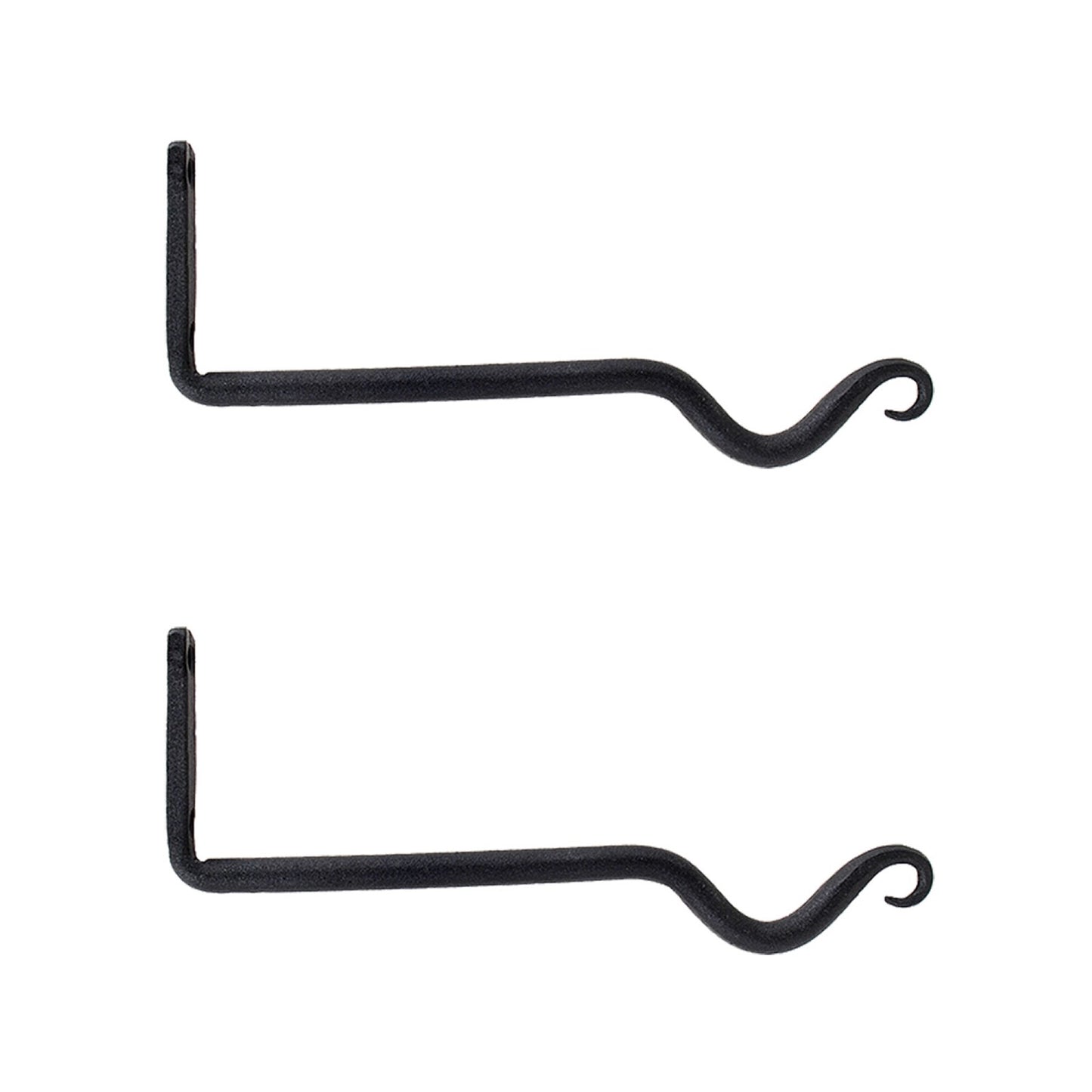 ACHLA 8in Upturned Hook 2-Pack | Traditional Wrought Iron Black Powdercoat | Outdoor Wall Hook for Lanterns & Bells | 0.5 x 4 x 8 in | Model SB-01-2