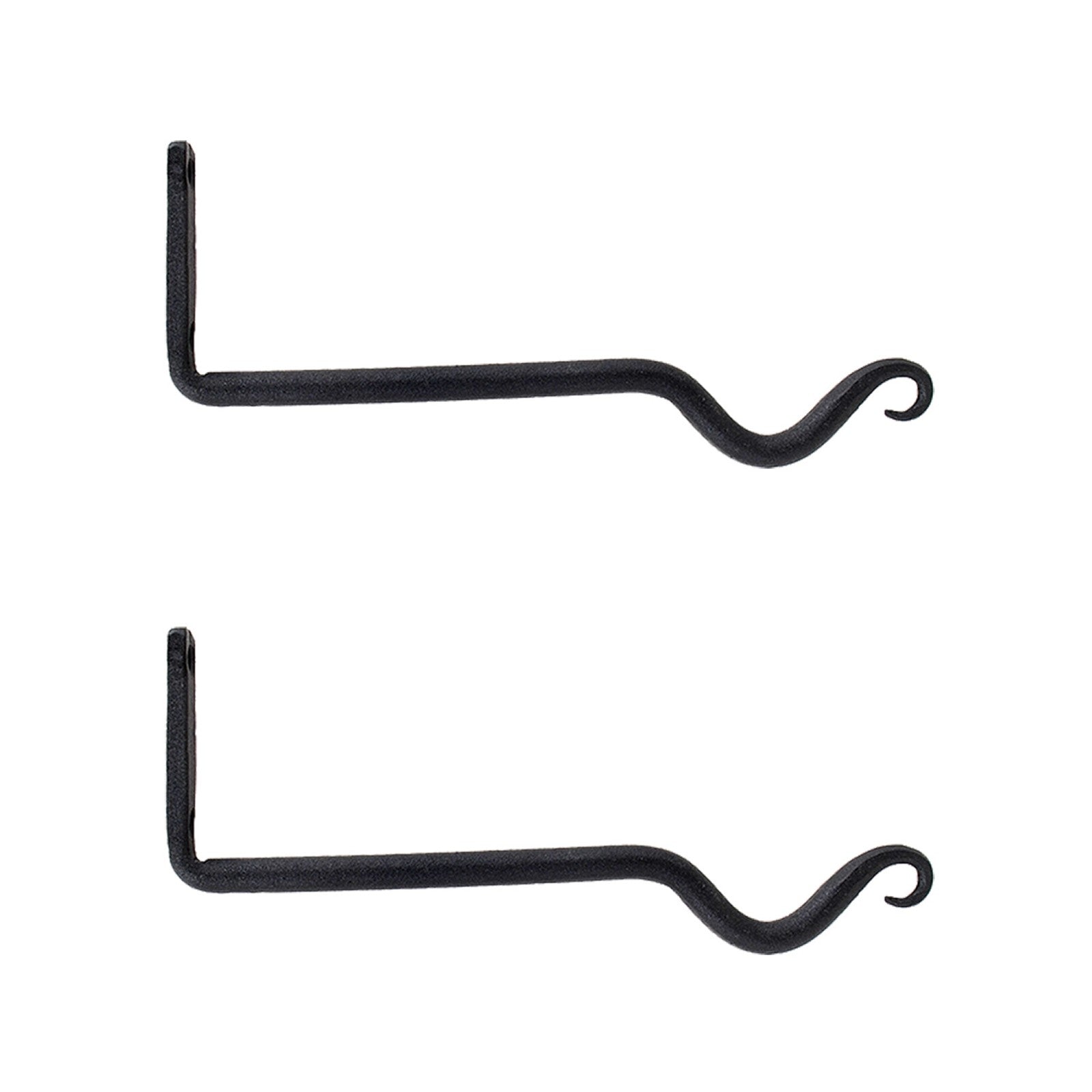 ACHLA 8in Upturned Hook 2-Pack | Traditional Wrought Iron Black Powdercoat | Outdoor Wall Hook for Lanterns & Bells | 0.5 x 4 x 8 in | Model SB-01-2
